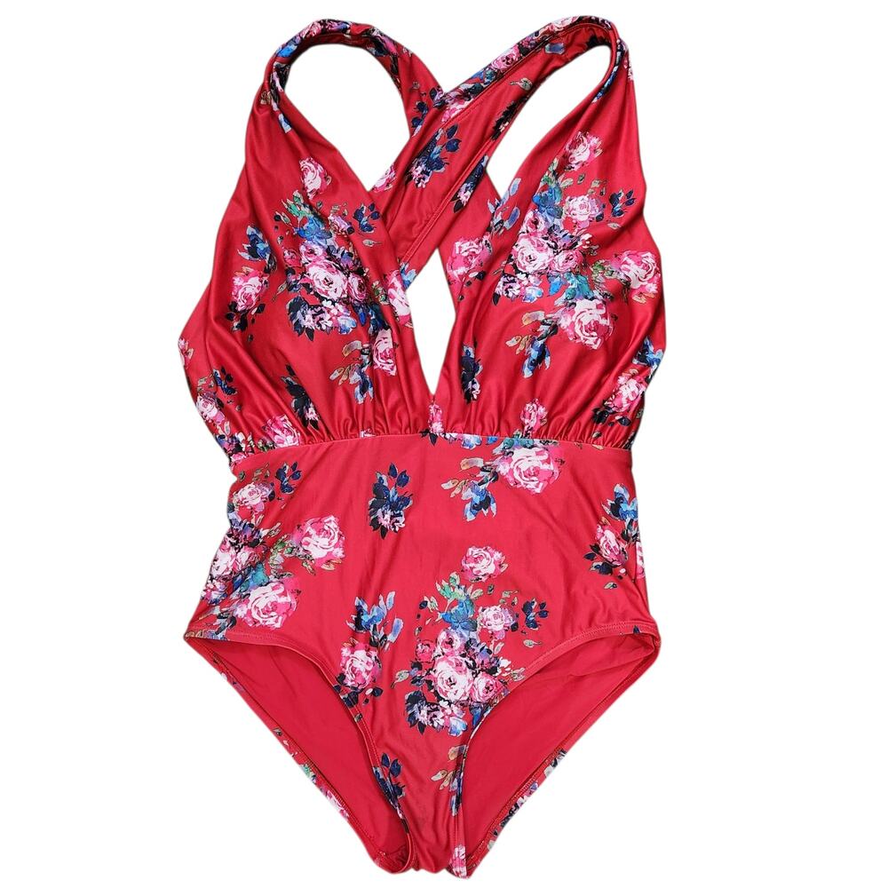 ModCloth One Piece Swimsuit XL Multi Beach Vacation Resortwear Floral Coastal‎